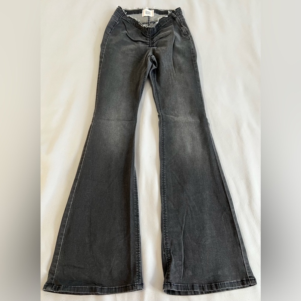 BDG Urban Outfitters Low Rise Flare‎ Jeans Charcoal Faded Black Sz 28  Y2K